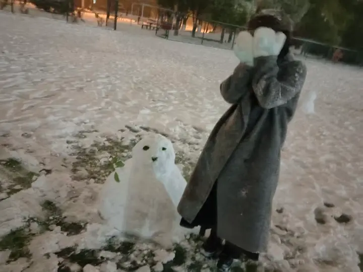初雪与雪人